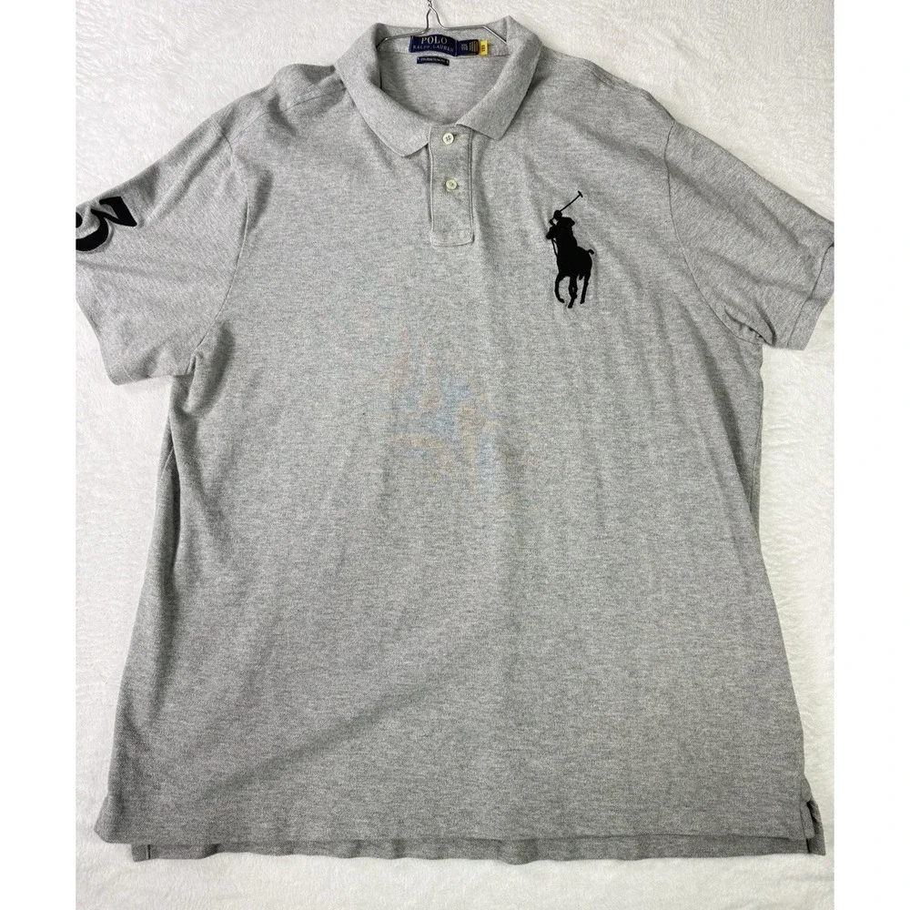 Polo Ralph Lauren Big Pony Polo‎ Shirt Mens 2XL Custom Slim Fit Short Sleeve #3